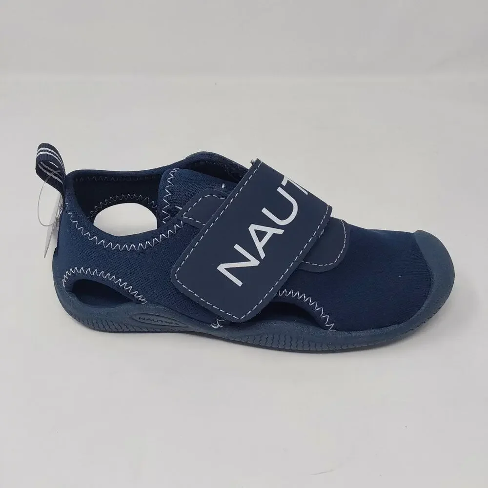 Nautica Toddler Water Shoes Navy Aqua Sock Hook & Loop Size 10 New